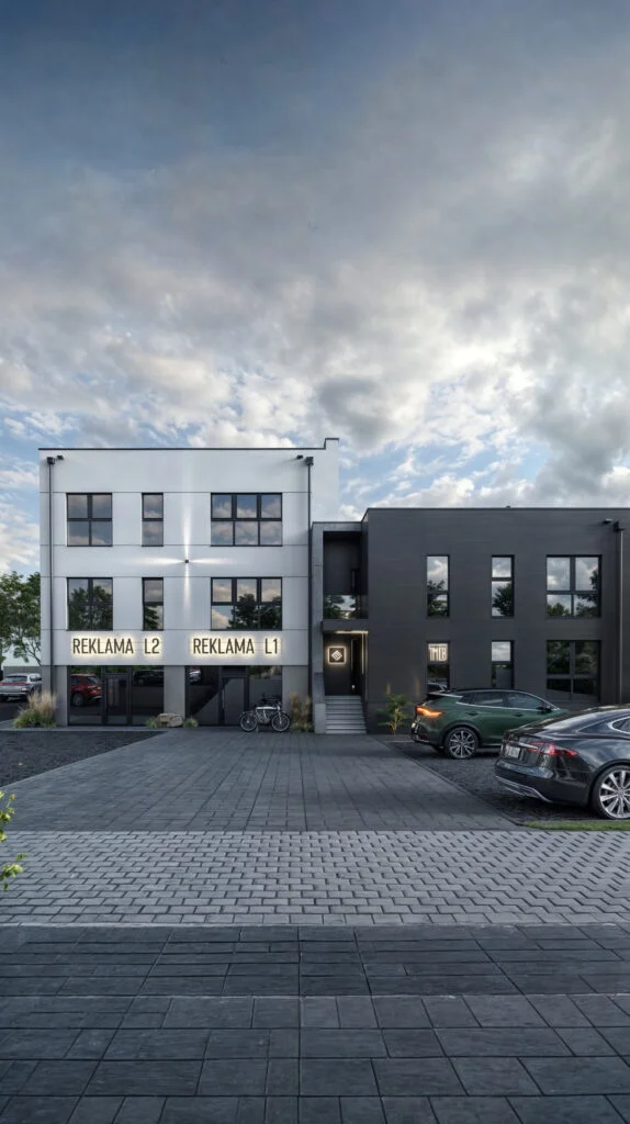 Maciej Potrzeba i pracownik przy pracy nad wizualizacją 3D