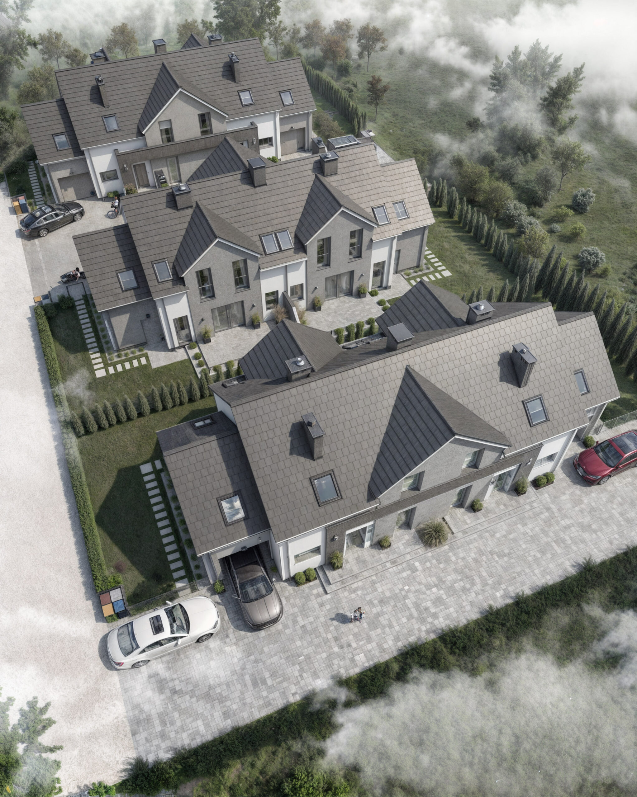 Wizualizacja 3D - Domy w zabudowie bliźniaczej Zaborowo, Leszno