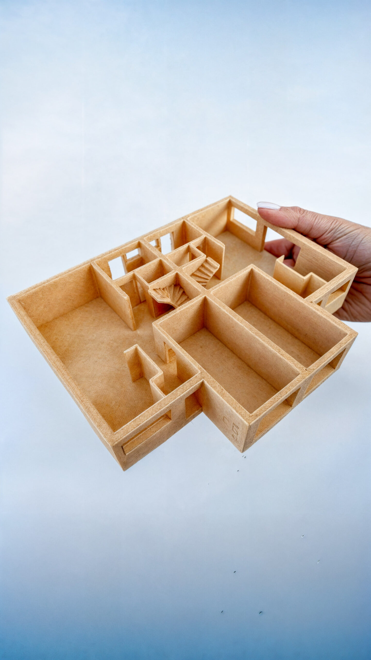 Wizualizacja 3D - Szary dom w zabudowie bliźniaczej Kłoda, Polska