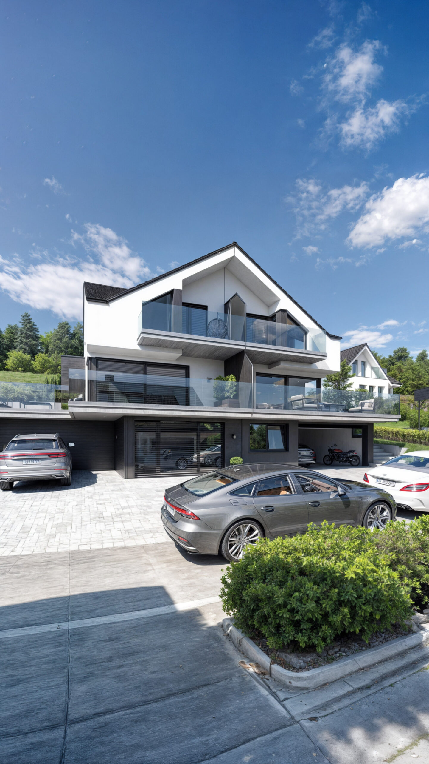 Wizualizacja 3D - Dom na zboczu w zabudowie bliźniaczej Itingen, Szwajcaria