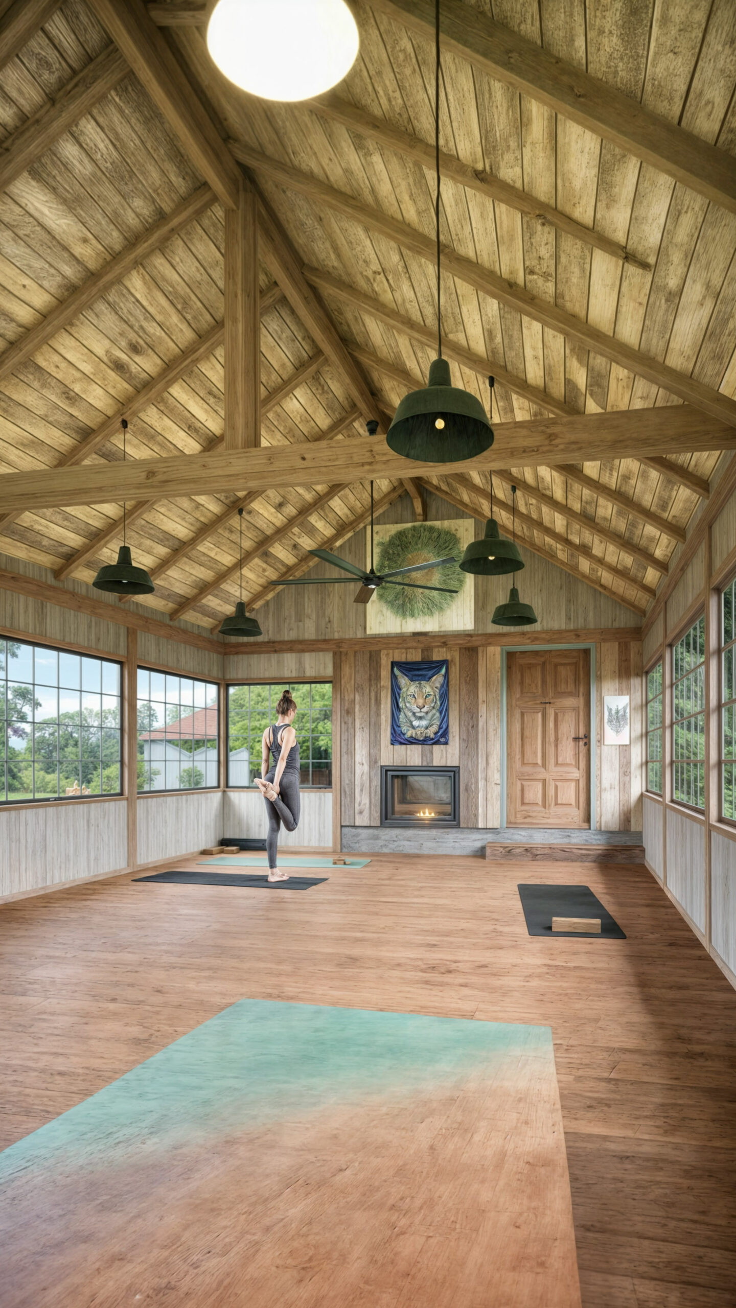 Wizualizacja 3D - Sala do jogi Łagów, Polska