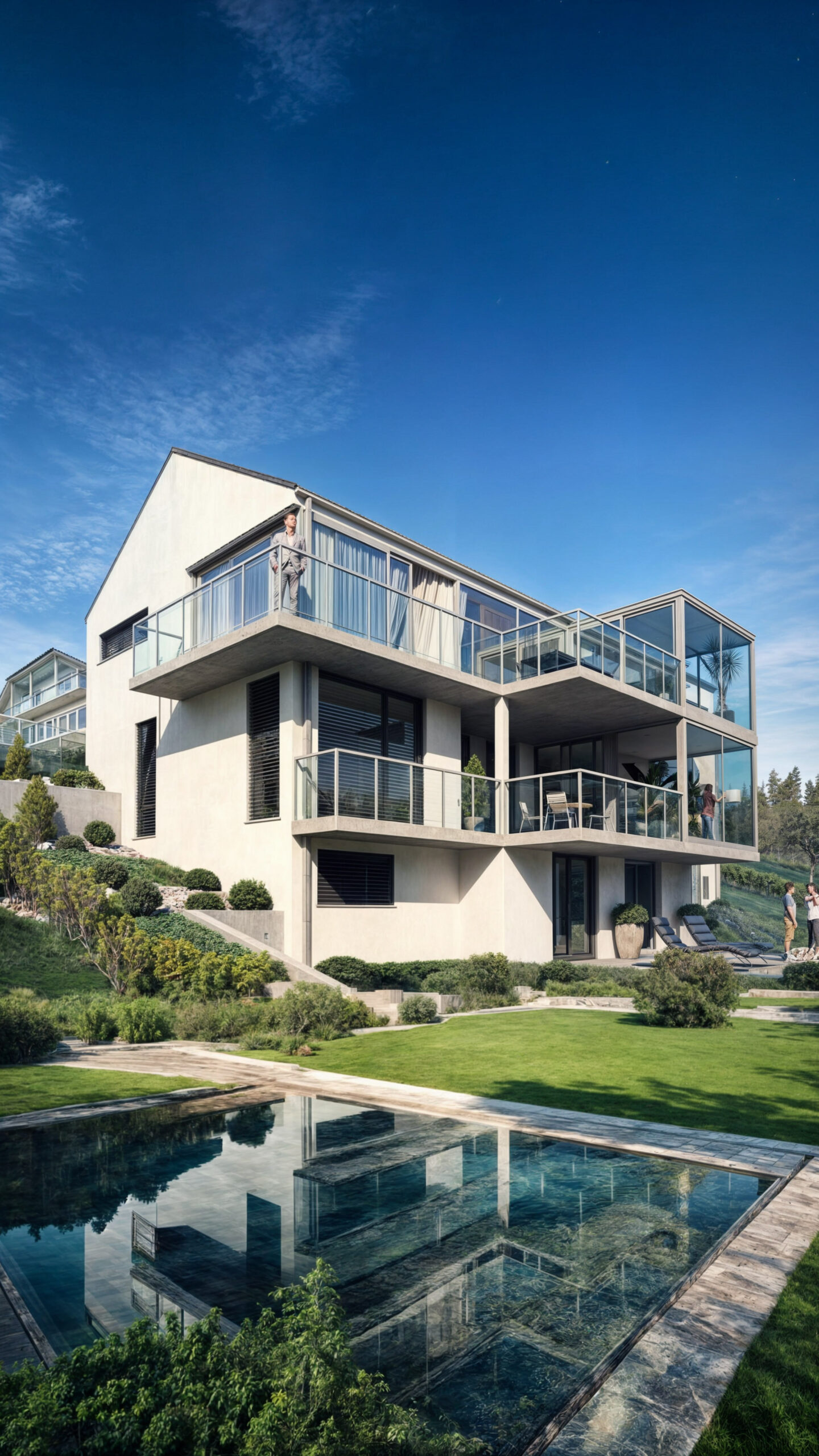 Wizualizacja 3D - Dom na zboczu Auenstein, Szwajcaria