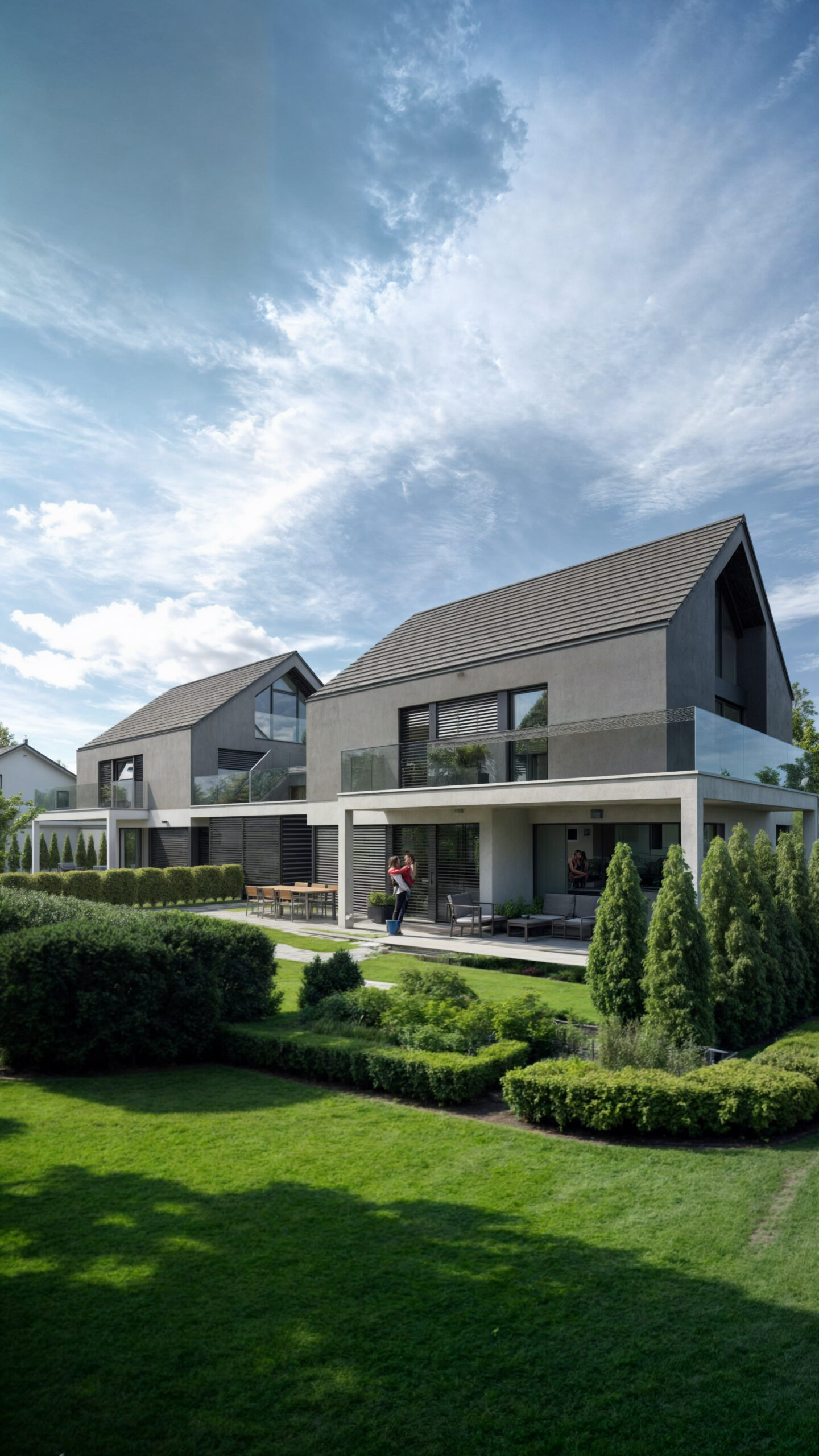 Wizualizacja 3D - Nietypowe dwa budynki jednorodzinne Ziefen, Szwacjaria